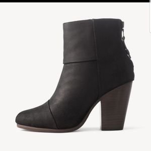 Rag and Bone Newbury Waxy Black Booties 10